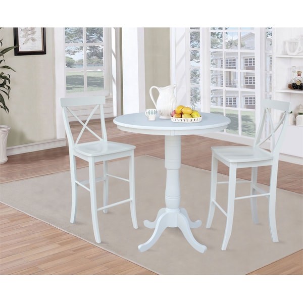 International Concepts Round 36 in Rd Pedestal Bar Height Table, 2 X